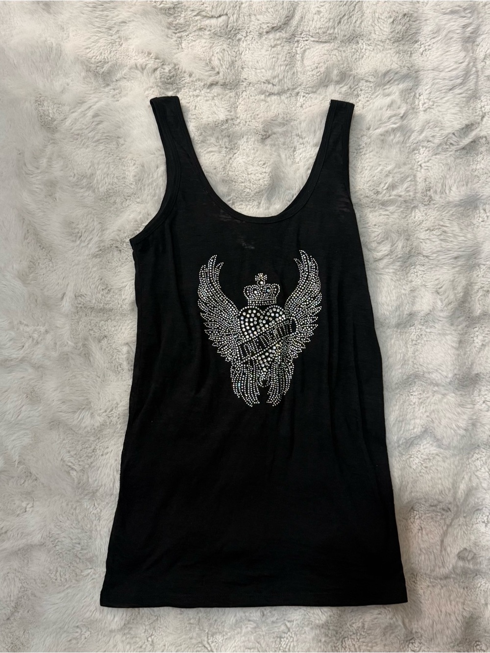 Love Identity Cyber Y2K Gothic Rhinestone Graphic Tank Top